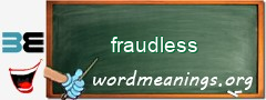 WordMeaning blackboard for fraudless